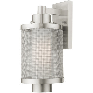 Livex Lighting Nottingham Collection 1 Lt Brushed Nickel Wall Lantern  in Brushed Nickel 20682-91