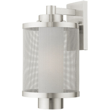 Livex Lighting Nottingham Collection 1 Lt Brushed Nickel Wall Lantern  in Brushed Nickel 20683-91