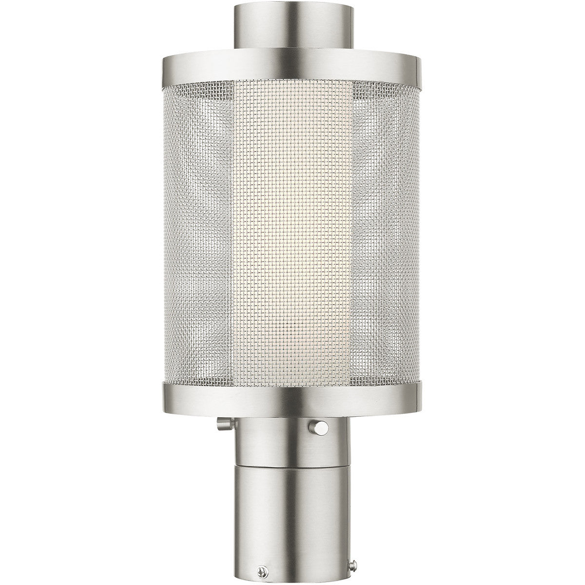 Livex Lighting Nottingham Collection 1 Lt Brushed Nickel Post Light in Brushed Nickel 20684-91