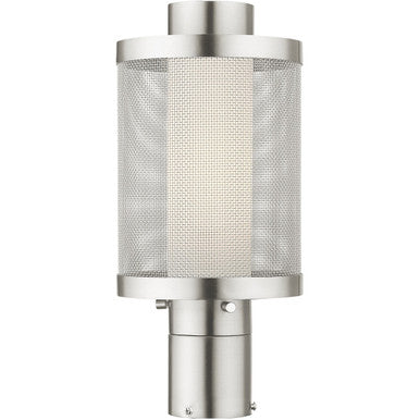 Livex Lighting Nottingham Collection 1 Lt Brushed Nickel Post Light in Brushed Nickel 20684-91