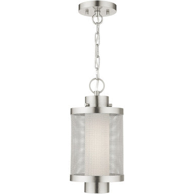 Livex Lighting Nottingham Collection 1 Lt Brushed Nickel Pendant in Brushed Nickel 20685-91