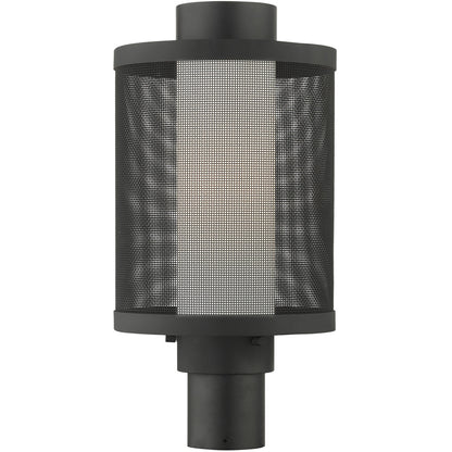 Livex Lighting Nottingham Collection 1 Lt Texture Black Post Light  in Textured Black 20686-14