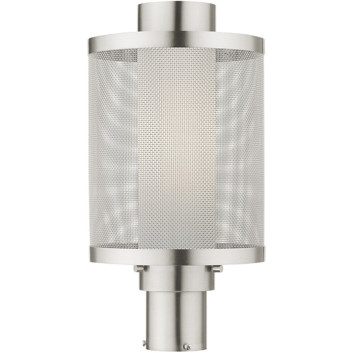 Livex Lighting Nottingham Collection 1 Lt Brushed Nickel Post Light  in Brushed Nickel 20686-91