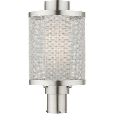 Livex Lighting Nottingham Collection 1 Lt Brushed Nickel Post Light  in Brushed Nickel 20686-91