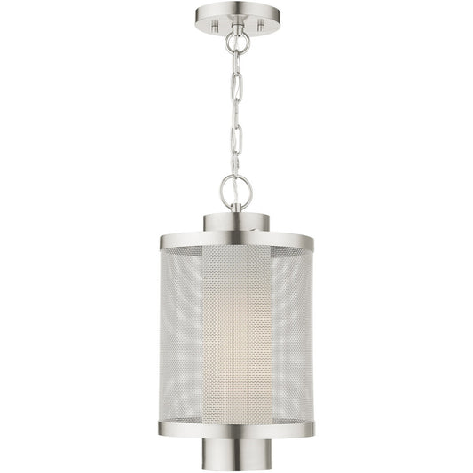 Livex Lighting Nottingham Collection 1 Lt Brushed Nickel Pendant in Brushed Nickel 20687-91