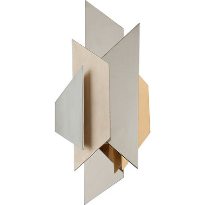 Corbett Lighting Modernist Wall Sconce in Pol Ss W Silver/Gold Leaf 207-11-SS/WSL/GL