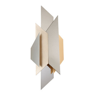 Corbett Lighting Modernist Wall Sconce in Pol Ss W Silver/Gold Leaf 207-12-SS/WSL/GL