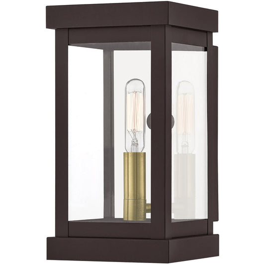 Livex Lighting Hopewell Collection 1 Lt BZ Outdoor Wall Lantern in Bronze 20701-07