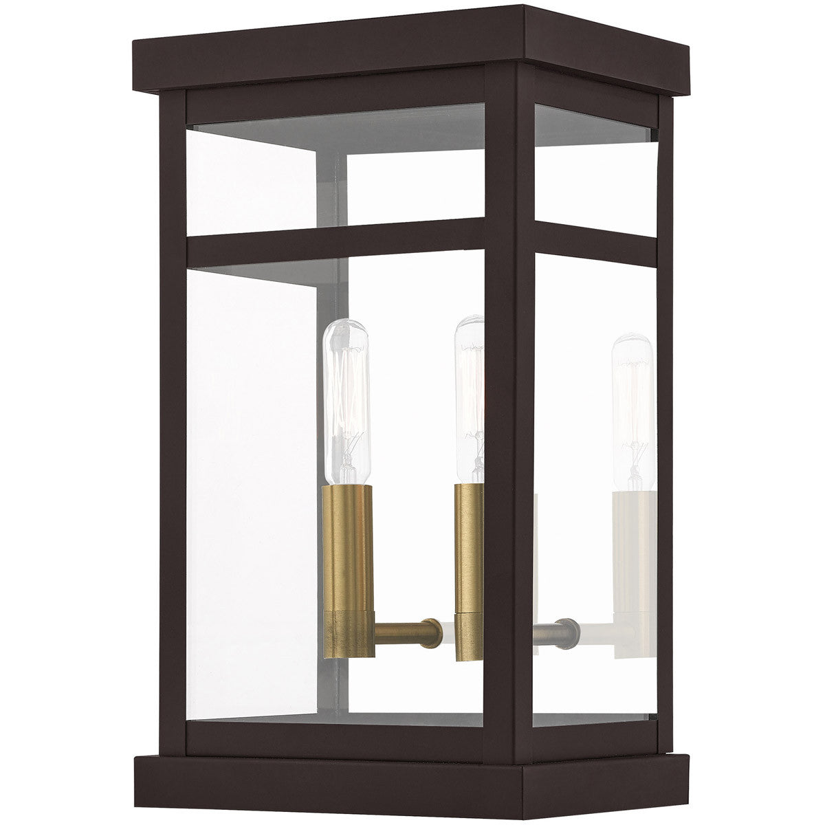 Livex Lighting Hopewell Collection 2 Lt BZ Outdoor Wall Lantern in Bronze 20702-07