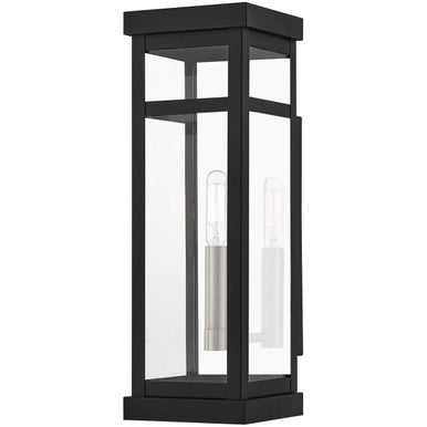 Livex Lighting Hopewell Collection 1 Lt BK Outdoor Wall Lantern in Black 20703-04