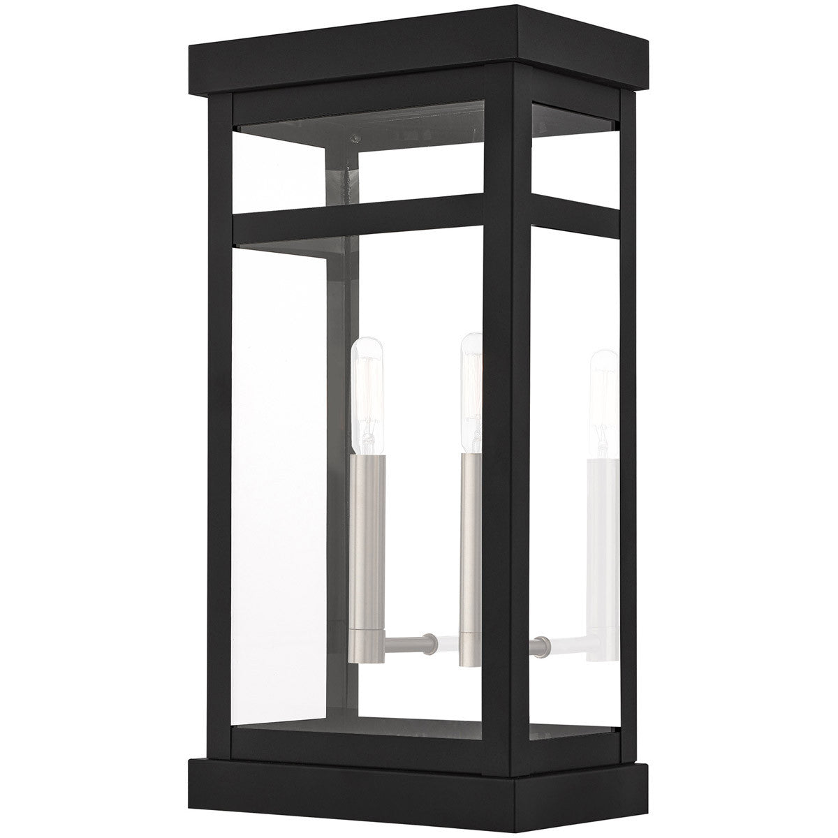 Livex Lighting Hopewell Collection 2 Lt BK Outdoor Wall Lantern in Black 20704-04