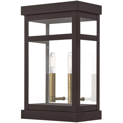 Livex Lighting Hopewell Collection 2 Lt BZ Outdoor Wall Lantern in Bronze 20705-07