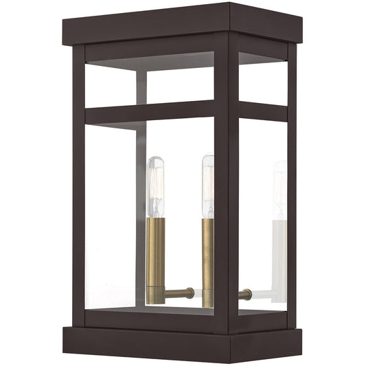 Livex Lighting Hopewell Collection 2 Lt BZ Outdoor Wall Lantern in Bronze 20705-07