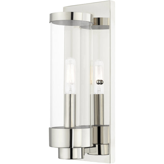 Livex Lighting Hillcrest Collection 1 Lt Polished Chrome Outdoor ADA Wall Lantern in Polished Chrome 20721-05