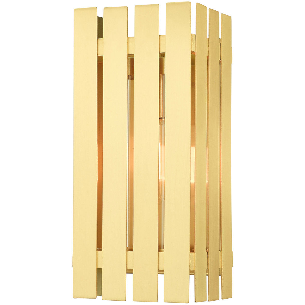 Livex Lighting Greenwich Collection 1 Lt Satin Brass Outdoor Wall Lantern in Satin Brass 20752-12