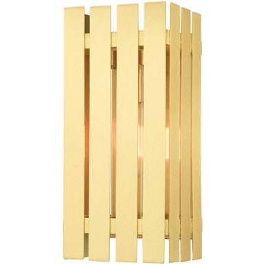 Livex Lighting Greenwich Collection 1 Lt Satin Brass Outdoor Wall Lantern in Satin Brass 20752-12