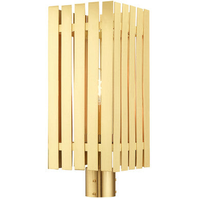 Livex Lighting Greenwich Collection 1 Lt Satin Brass Outdoor Post Top Lantern in Satin Brass 20756-12