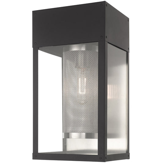 Livex Lighting Franklin Collection 1 Lt Black Outdoor Wall Lantern in Black 20762-04