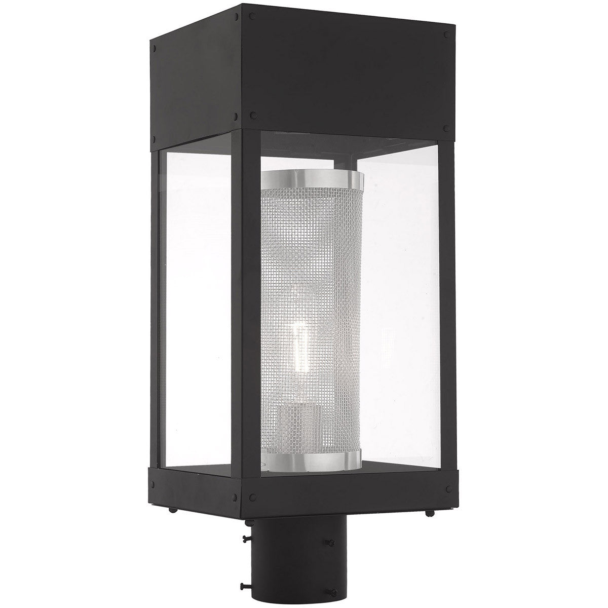 Livex Lighting Franklin Collection 1 Lt Black Outdoor Post Top Lantern in Black 20763-04