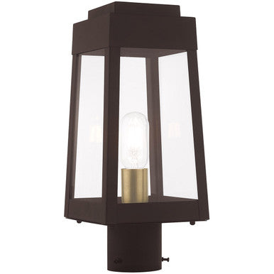 Livex Lighting Oslo Collection 1 Lt Bronze Outdoor Post Top Lantern in Bronze 20853-07