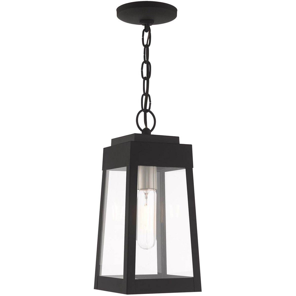 Livex Lighting Oslo Collection 1 Lt Black Outdoor Pendant Lantern in Black 20854-04