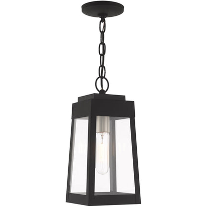 Livex Lighting Oslo Collection 1 Lt Black Outdoor Pendant Lantern in Black 20854-04