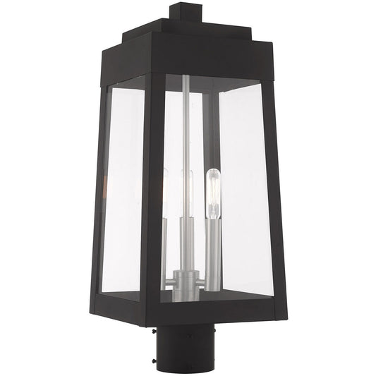 Livex Lighting Oslo Collection 3 Lt Black Outdoor Post Top Lantern in Black 20856-04