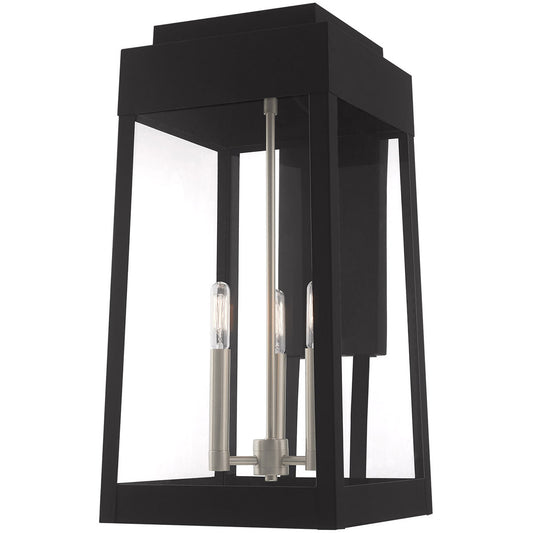 Livex Lighting Oslo Collection 3 Lt Black Outdoor Wall Lantern in Black 20858-04