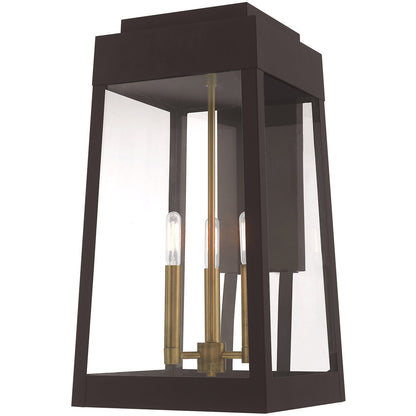 Livex Lighting Oslo Collection 3 Lt Bronze Outdoor Wall Lantern in Bronze 20858-07