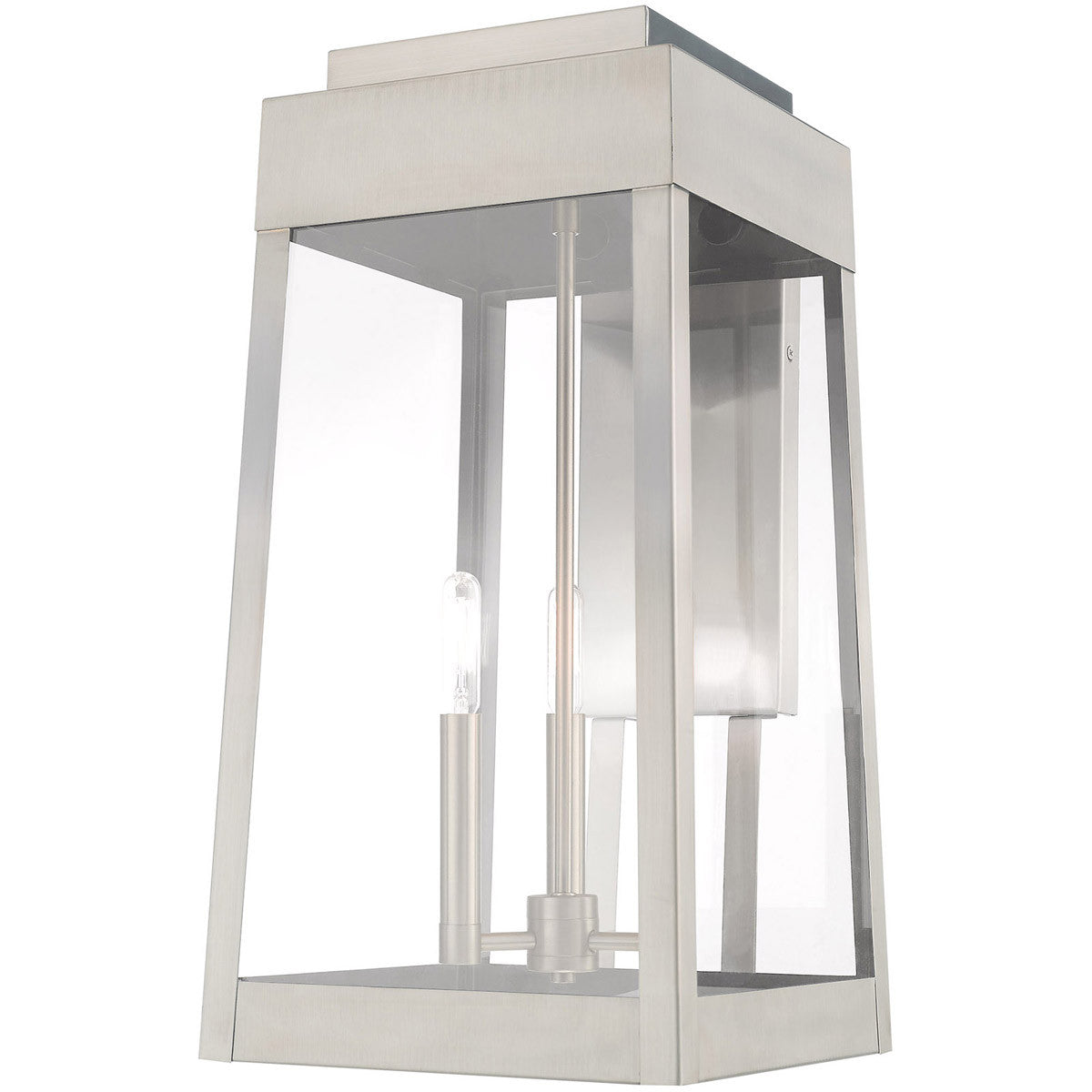 Livex Lighting Oslo Collection 3 Lt Brushed Nickel Outdoor Wall Lantern in Brushed Nickel 20858-91