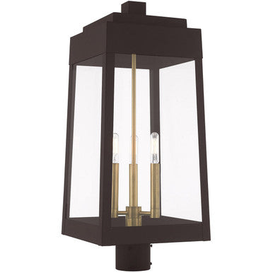 Livex Lighting Oslo Collection 3 Lt Bronze Outdoor Post Top Lantern in Bronze 20859-07