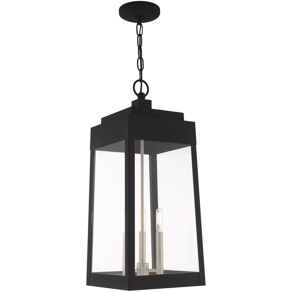 Livex Lighting Oslo Collection 3 Lt Black Outdoor Pendant Lantern in Black 20860-04