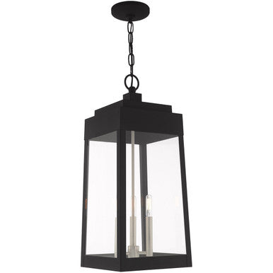 Livex Lighting Oslo Collection 3 Lt Black Outdoor Pendant Lantern in Black 20860-04