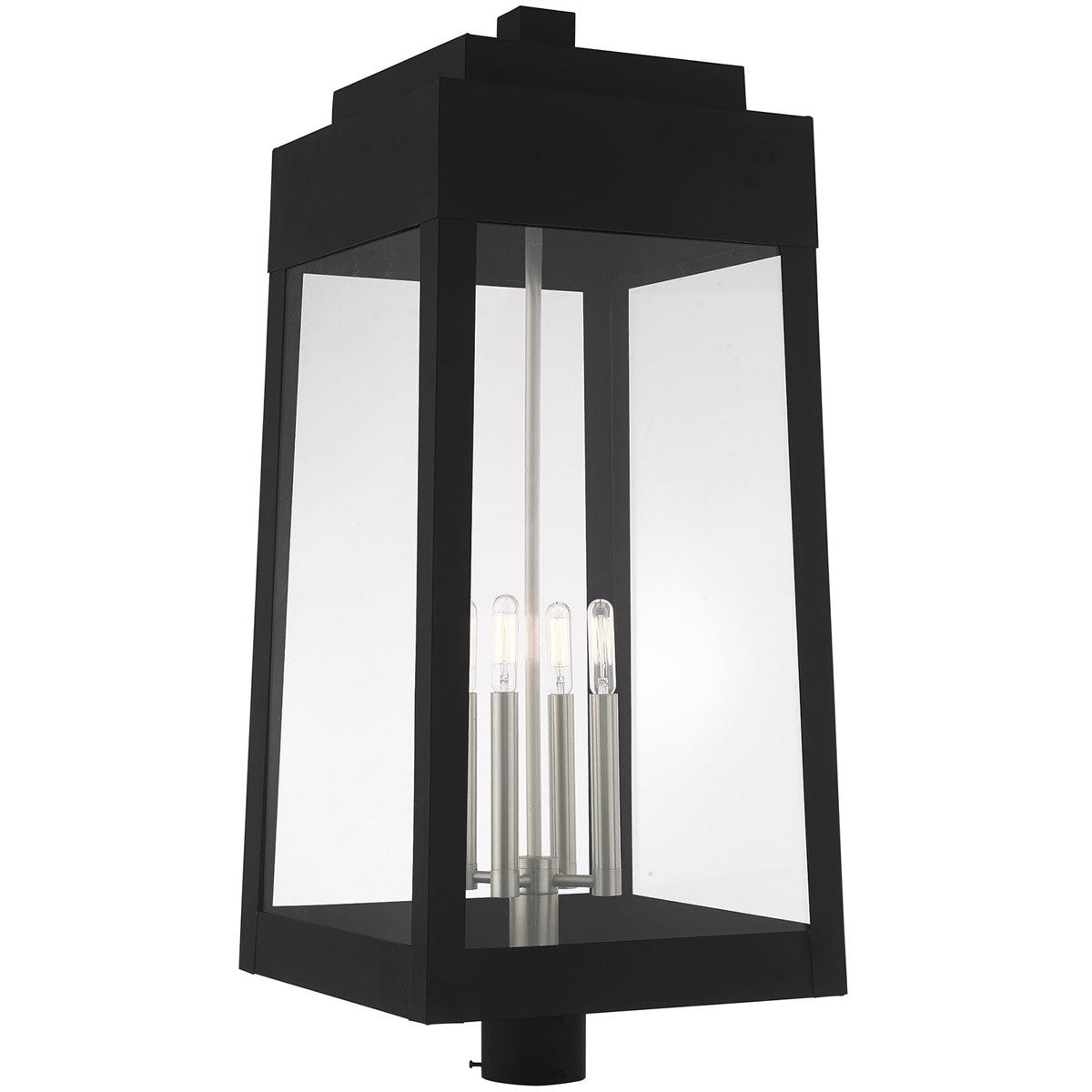 Livex Lighting Oslo Collection 4 Lt Black Outdoor Post Top Lantern in Black 20862-04