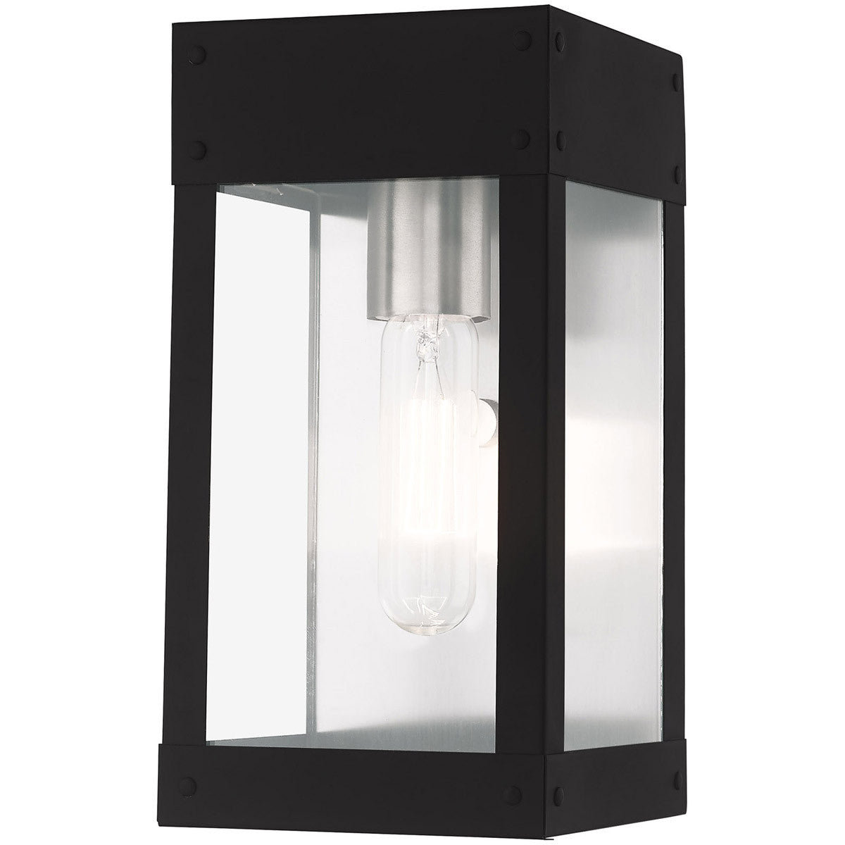 Livex Lighting Barrett Collection 1 Lt Black Outdoor Wall Lantern in Black 20871-04