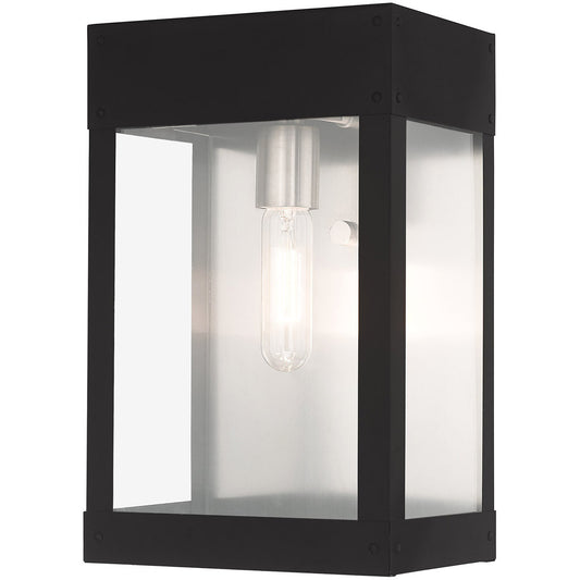 Livex Lighting Barrett Collection 1 Lt Black Outdoor Wall Lantern in Black 20872-04