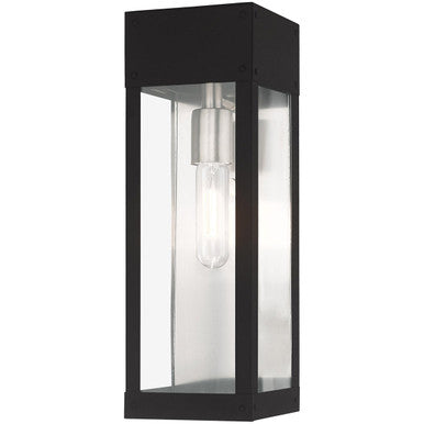 Livex Lighting Barrett Collection 1 Lt Black Outdoor Wall Lantern in Black 20873-04