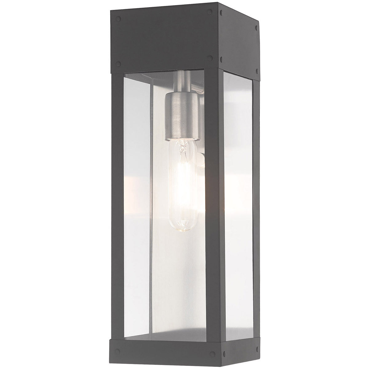 Livex Lighting Barrett Collection 1 Lt Scandinavian Gray Outdoor Wall Lantern in Scandinavian Gray 20873-76