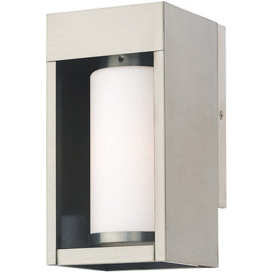 Livex Lighting Bleecker Collection 1 Lt Brushed Nickel Outdoor Wall Lantern in Brushed Nickel 20981-91