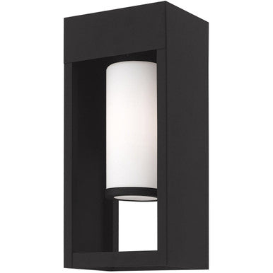 Livex Lighting Bleecker Collection 1 Lt Black Outdoor Wall Lantern in Black 20982-04