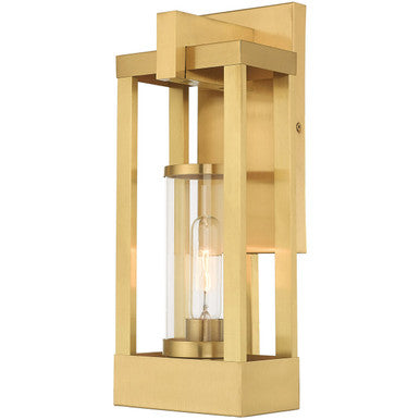 Livex Lighting Delancey Collection 1 Lt Satin Brass Outdoor Wall Lantern in Satin Brass 20992-12