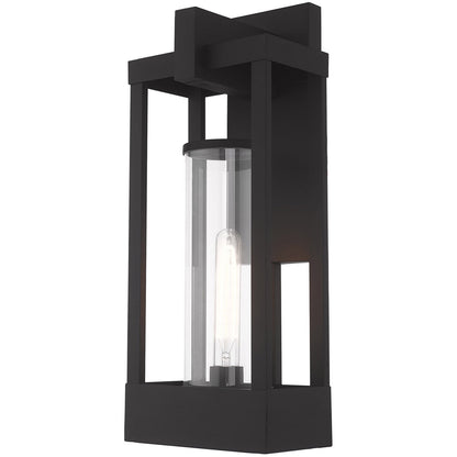 Livex Lighting Delancey Collection 1 Lt Black Outdoor Wall Lantern in Black 20993-04