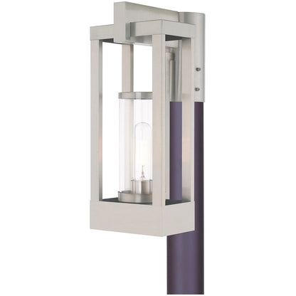 Livex Lighting Delancey Collection 1 Lt Brushed Nickel Outdoor Post Top Lantern in Brushed Nickel 20994-91