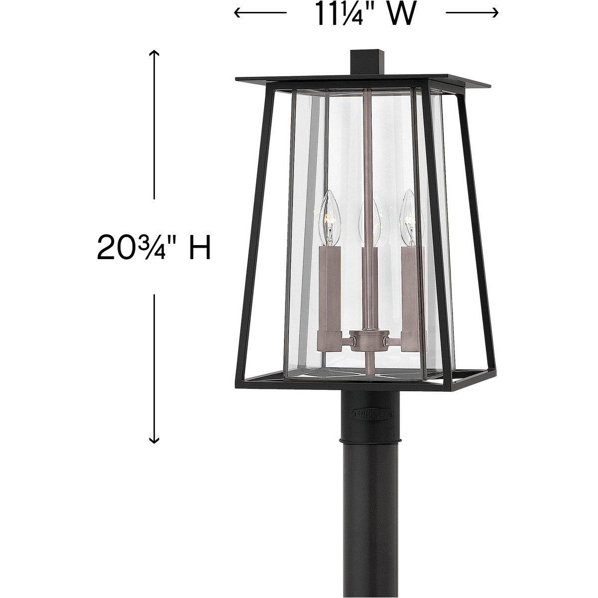 Hinkley Lighting Walker Large Post Top or Pier Mount Lantern Black 2101BK