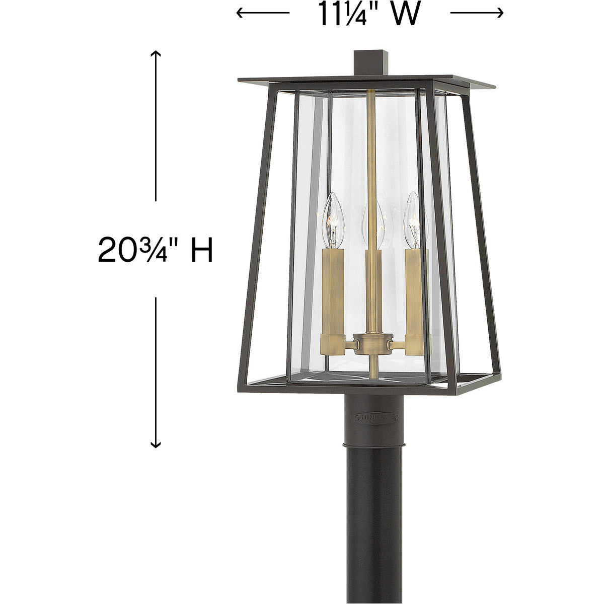 Hinkley Lighting Walker Large Post Top or Pier Mount Lantern Buckeye Bronze 2101KZ