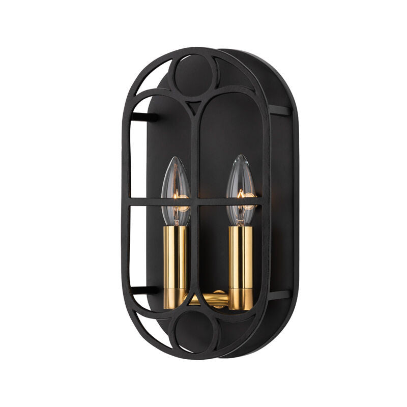 Hudson Valley Lighting Garrett Wall Sconce in Black Iron 2102-BI