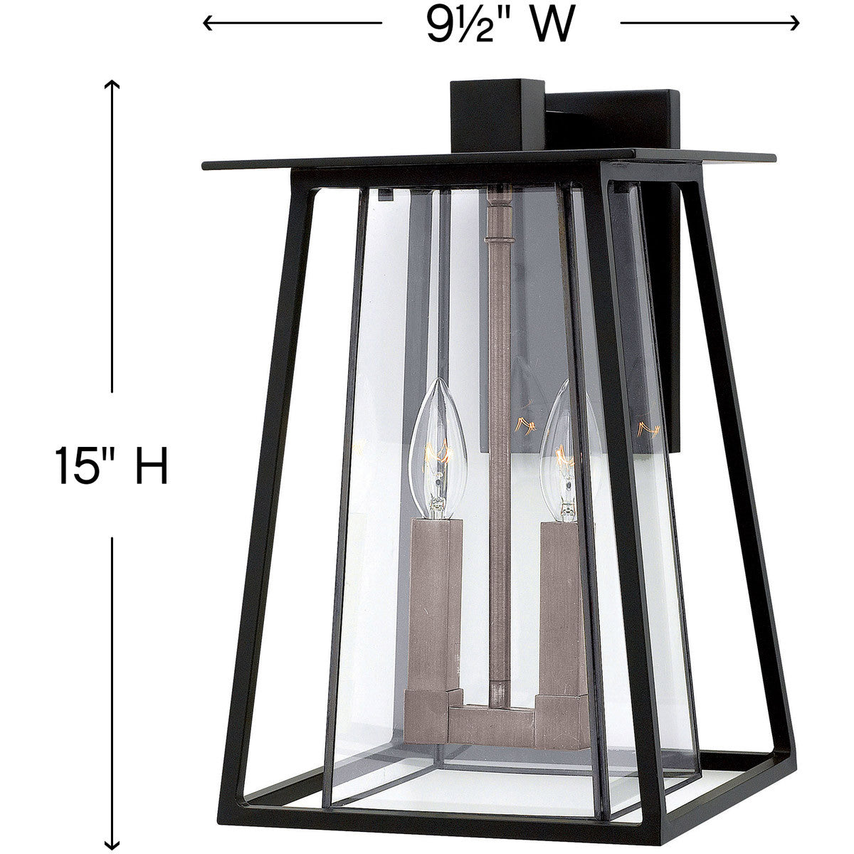 Hinkley Lighting Walker Medium Wall Mount Lantern Black 2104BK