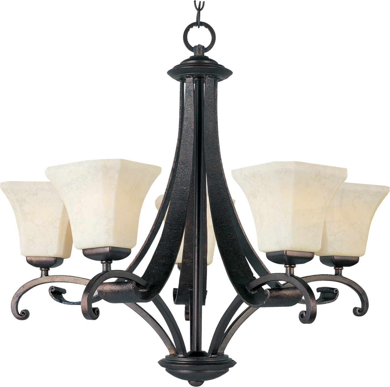 Maxim Oak Harbor 5-Light Chandelier in Rustic Burnished 21065FLRB