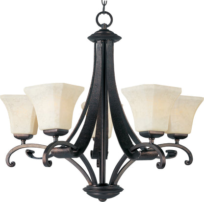 Maxim Oak Harbor 5-Light Chandelier in Rustic Burnished 21065FLRB