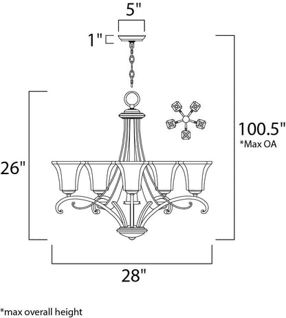 Maxim Oak Harbor 5-Light Chandelier in Rustic Burnished 21065FLRB